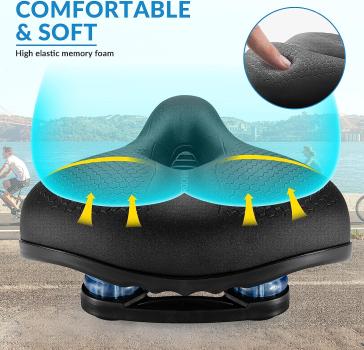 Preview: ROCKBROS | Fahrradsattel – Ergonomischer Sattel mit 50mm Memory Foam, Atmungsaktiv & Wasserdicht für MTB, Rennrad & Citybike